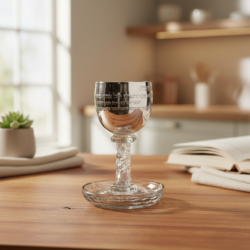 כוס גביע קידוש קריסטל דגם "יום השישי"