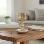 כוס גביע קריסטל שקוף זהב