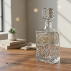 בקבוק קריסטל ליין-פלקטה זהב כסף