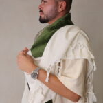 טלית EXCL-גוון ירוק "אשר קידשנו"