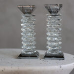 פמוטים לשבת קריסטל מהודרים- שילוב מושחר