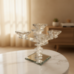 פמוטי קריסטל 5 קנים - שקוף