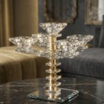 פמוטי קריסטל 5 קנים- זהב