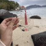 ברכון פרספקס- אליפסה שקוף פרחוני