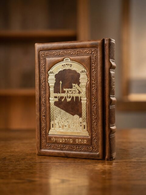 סידור כוונת הלב לגבר - עור אמיתי חום