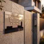 שלט ומזוזה- גוון מוקה כותל