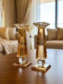 פמוטי קריסטל גבוהים-זהב