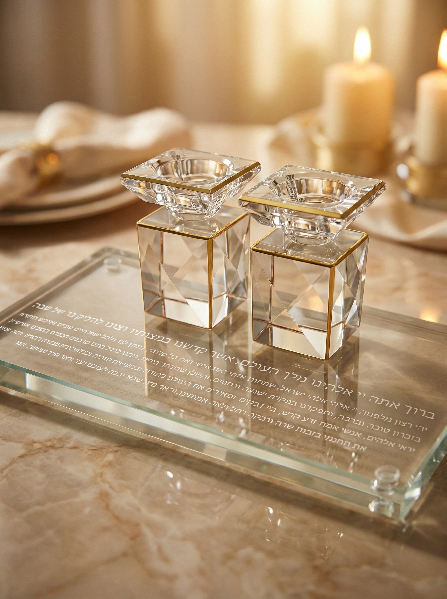 unnamed_38_1_scaled___Hero_Sce זוג פמוטי קריסטל עם מגש מהודר -שקוף – תמונה 1