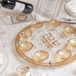 מגש ראש השנה מהודר מזכוכית-זהב