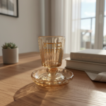 גביע קידוש קריסטל זהב שקוף