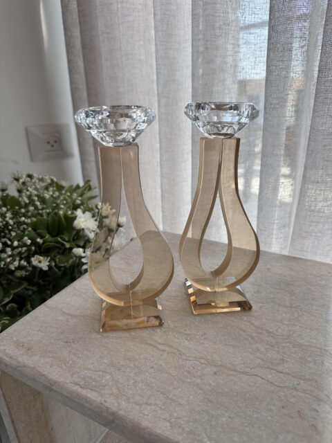 פמוטי קריסטל -14 ס"מ