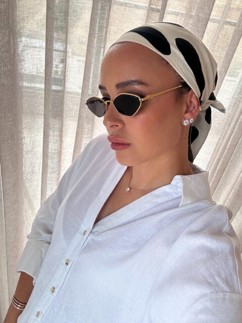 דגם שחור עלים בד-חצי כיסוי