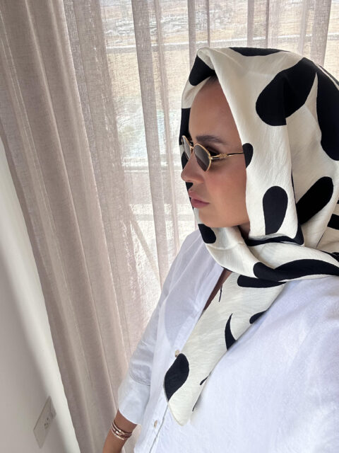 דגם שחור עלים בד-כיסוי מלא