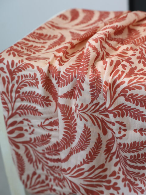 דגם עלים סומק בד-לונג