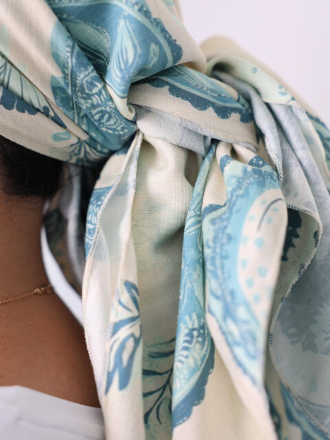 דגם מנדלה תכלת בד-לונג