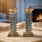 פמוטים מושחרים בשילוב זהב