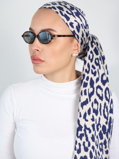 דגם מנומר כחול קרפ -לונג