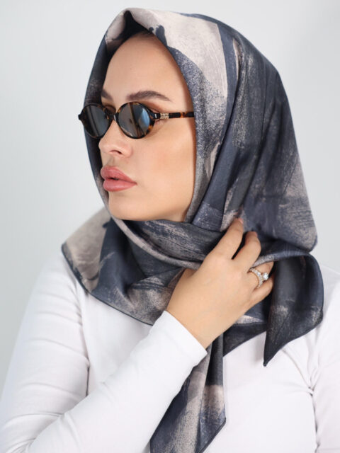 דגם טיידאי אפור קרפ סטן-כיסוי מלא