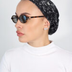 דגם פרחים שחור עדינים סטן-חצי כיסוי