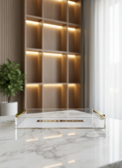 מגש חלה אקריליק -זהב