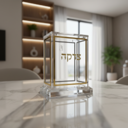 קופת צדקה אקריליק - זהב