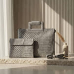 סט כיסויים- יברכך אפור רקמה