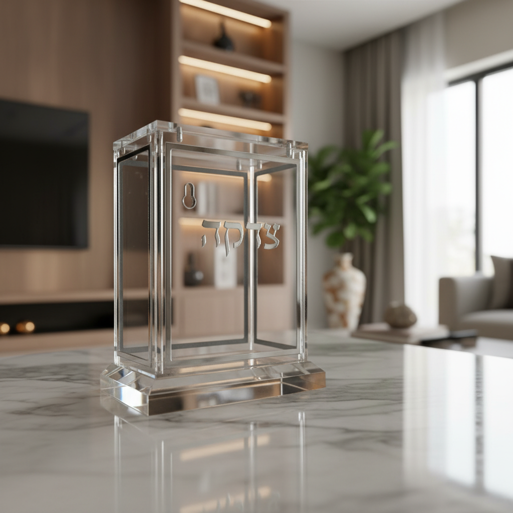 unnamed (4) קופת צדקה אקריליק -כסף – תמונה 1