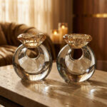 פמוטים עיגול גוון זהב שחור