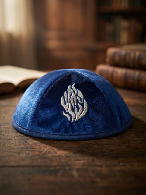 כיפה האש שלי-קטיפה כחולה