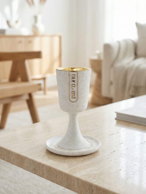 גביע קידוש- פולימר על רגל