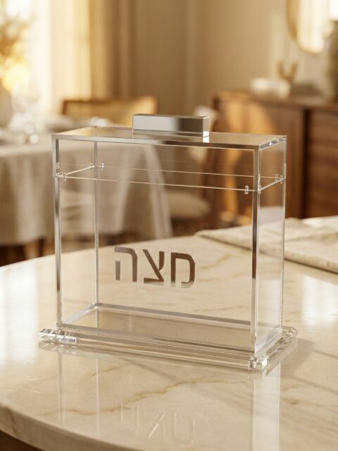 מעמד למצה מפרספקס - כסף קלאסי מגנט