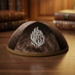 כיפה קטיפה חומה- האש שלי