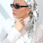 דגם פרח שחור בד- כיסוי מלא