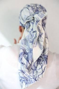 ⁦דגם פרח כחול בד- כיסוי מלא⁩ – תמונה ⁦2⁩