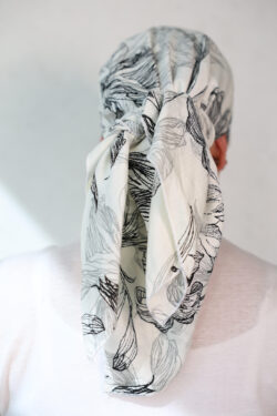 ⁦דגם פרח שחור בד- כיסוי מלא⁩ – תמונה ⁦2⁩