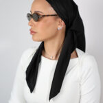 דגם שחור סטן לערב- כיסוי מלא