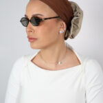 דגם חום משי סטן- לונג