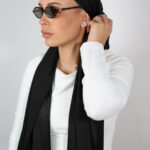 דגם שחור סטן לערב- לונג