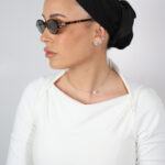 דגם שחור משי סטן- לונג