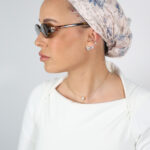 דגם דניאלה כחול בז בד - חצי כיסוי