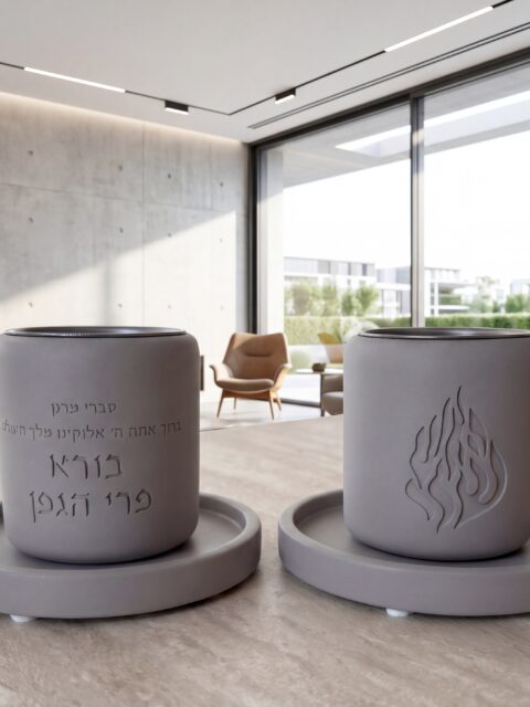גביע קידוש-האש שלי וברכה אפור