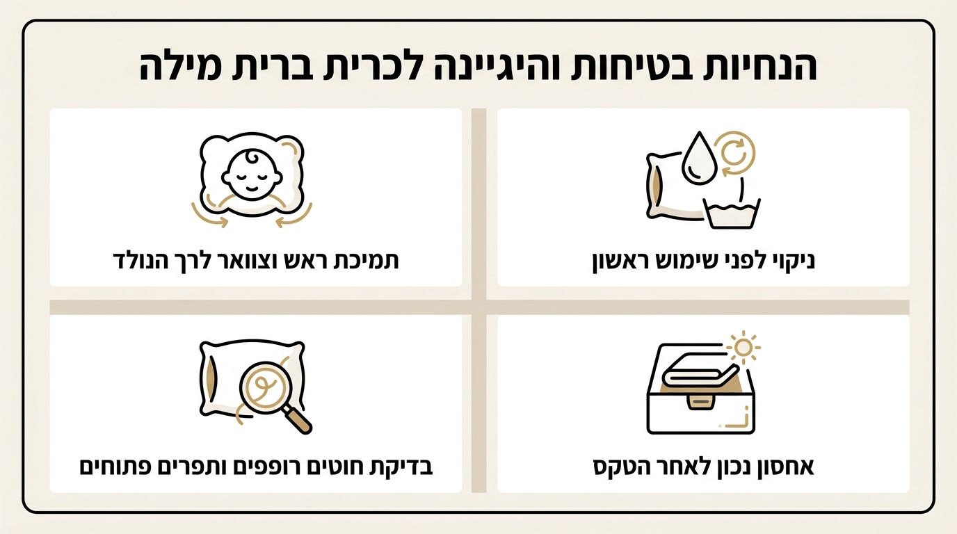 דגשי בטיחות והיגיינה חשובים לכרית ברית