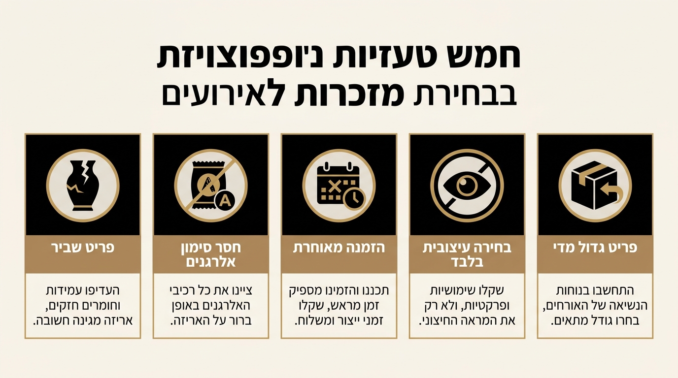 טעויות נפוצות בבחירת מזכרות לאירוע ואיך להימנע מהן