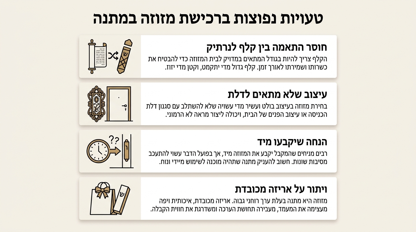 חומרים שונים למזוזה - בטון עץ מתכת וזכוכית
