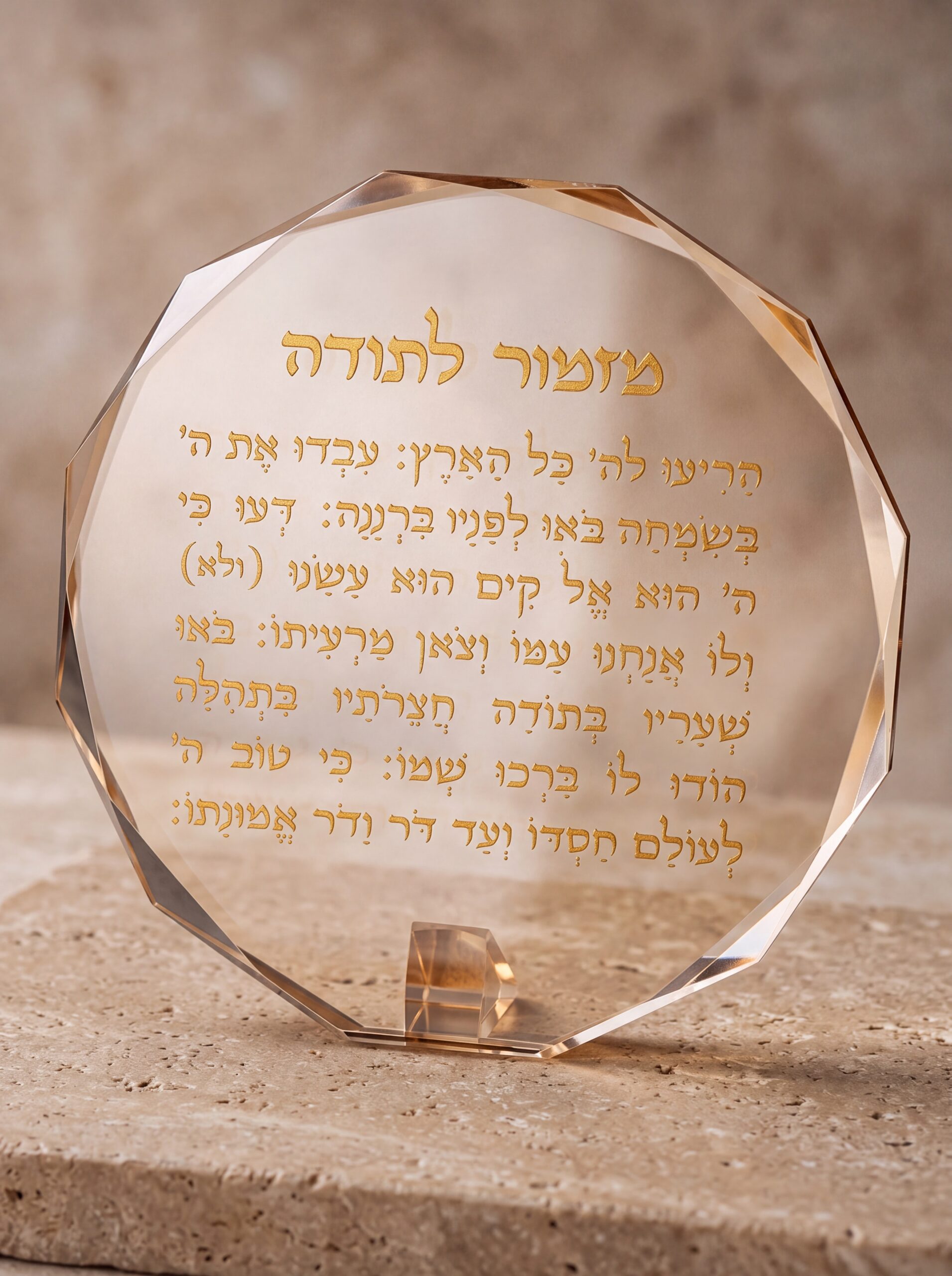 d51ca811-1d30-4269-8eea-6b30089ae44e_file מעמד עגול מקריסטל - מזמור לתודה – תמונה 1